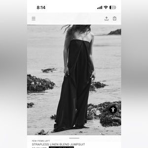 Zara Strapless Linen Blend Jumpsuit - NWT